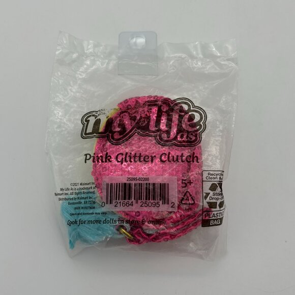 My Life As Pink Glitter Clutch for 18 Inch Dolls, Fashion Accessories Purse NWT - Picture 1 of 2